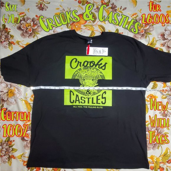 Crooks & Castles Black T-Shirt (XL) New With Tags - Picture 1 of 5